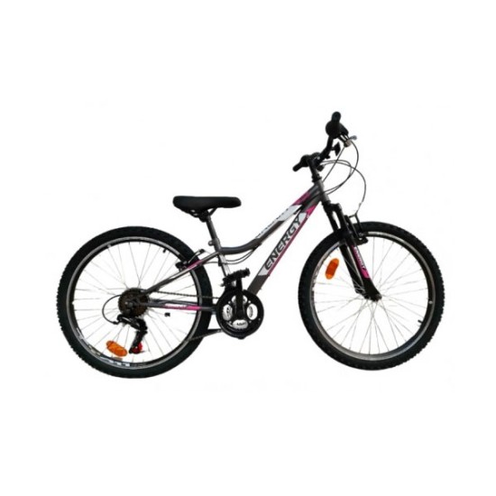 Ποδήλατο Παιδικό Γυναικείο MTB Energy Galaxy 24" Ανθρακί Γκρι με Ροζ Ματ