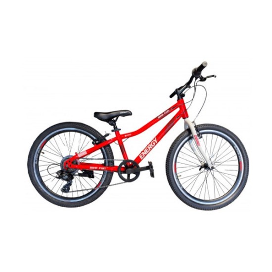 Ποδήλατο Παιδικό MTB Energy Fun 24" Κόκκινο Λευκό με 7 Ταχύτητες
