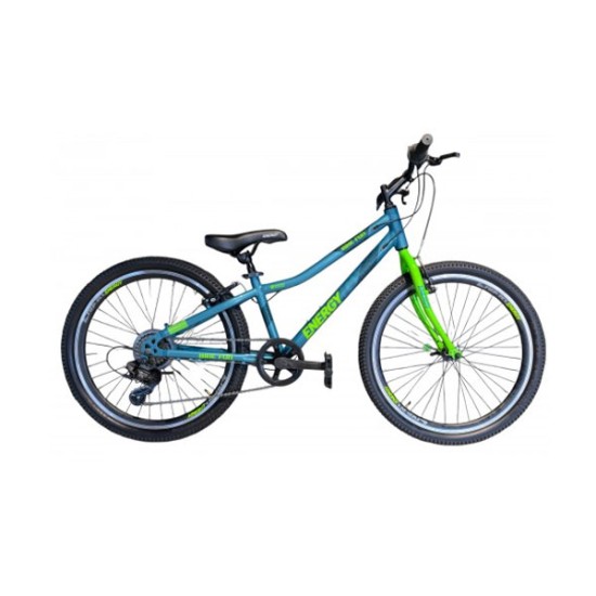 Ποδήλατο Παιδικό MTB Energy Fun 24" Μπλε Πράσινο Neon με 7 Ταχύτητες